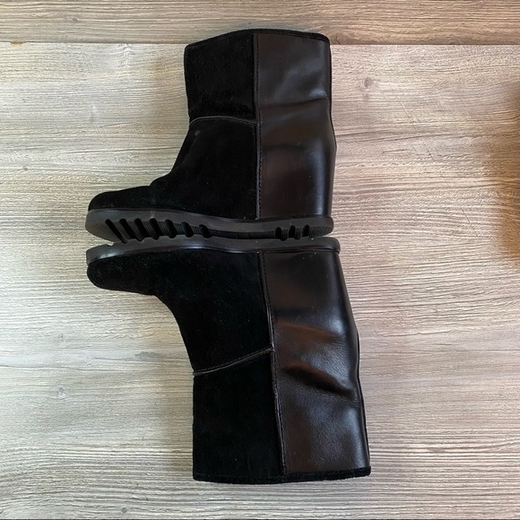 Marc by Marc Jacobs cute black leather and suede hidden wedge boot 38 1/2 8.5 - Picture 7 of 15